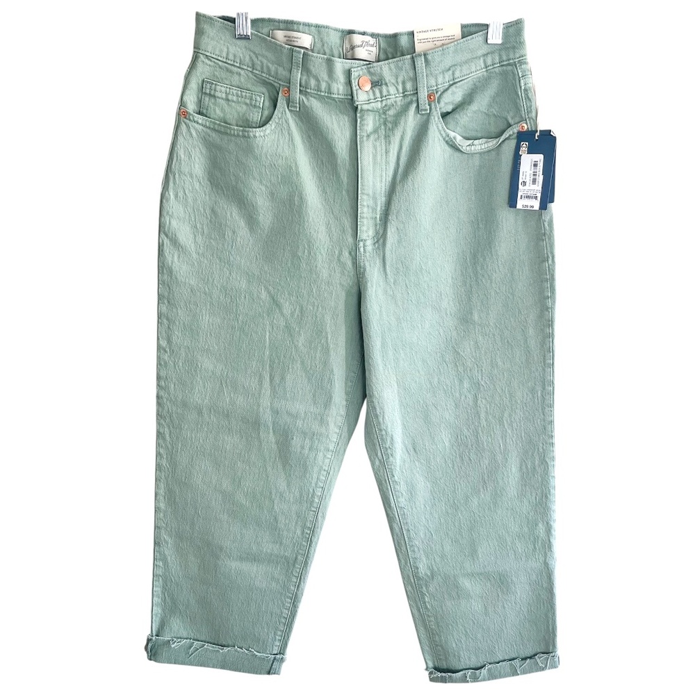 NWT Universal Thread Mint Green Vintage Straight Jeans Women Size 12 31 Sage